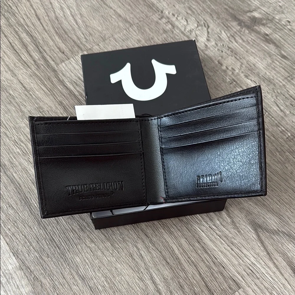 True Religion Black and Red Card Holder